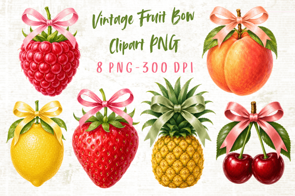Download Vintage Fruit Bow PNG Sublimation - Sublimation Collection
