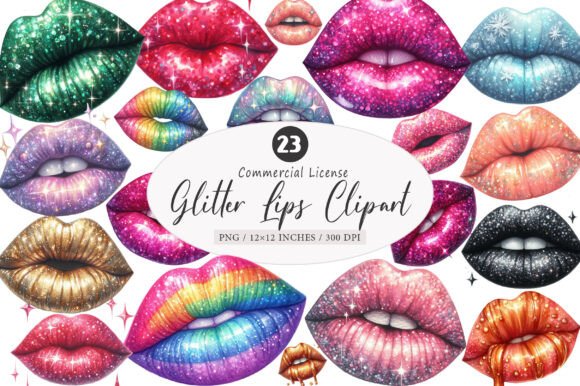 Download Glitter Lips Clipart Bundle, Sublimation - Sublimation Collection