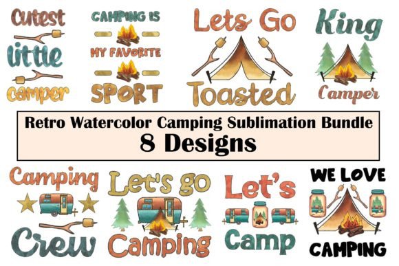Download Watercolor Camping Sublimation Bundle - Sublimation Collection