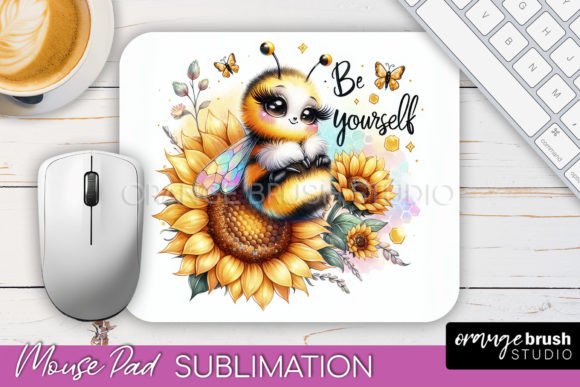 Download Cute Bee Mouse Pad Sublimation Design - Sublimation Collection