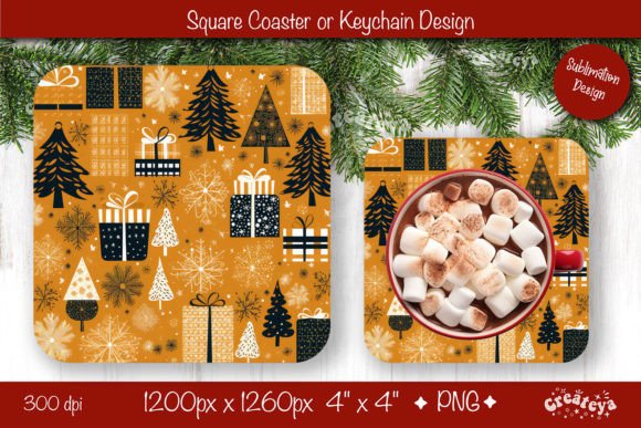 Download Christmas Coaster Sublimation Square - Sublimation Collection