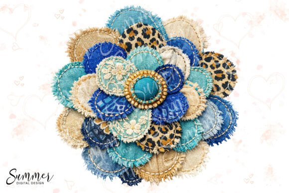 Download Blue Patchwork Flower Sublimation PNG - Sublimation Collection