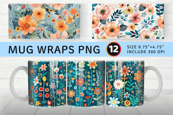 Download Boho Flower Garden Mug Wrap Sublimation - Sublimation Collection