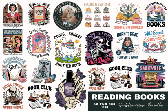 Download Reading Books Sublimation Designs Bundle - Sublimation Collection