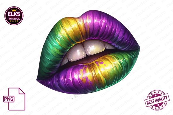Download Mardi Gras Dripping Lips PNG Sublimation - Sublimation Collection