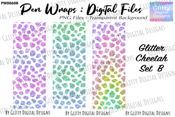Download Glitter Cheetah Pen Wraps Set B , PNG - Pen Collection
