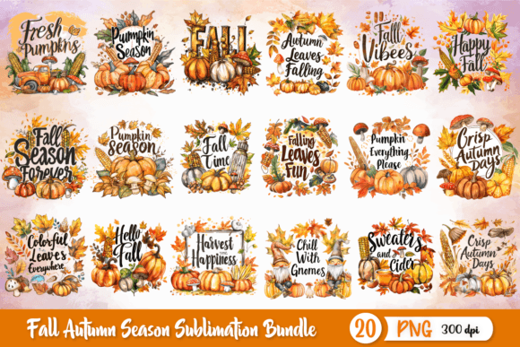 Download Fall Autumn Season Sublimation Bundle - Sublimation Collection