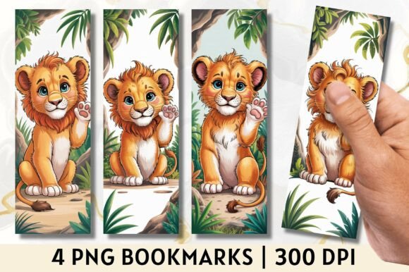Download Cute Baby Lion Kids in Jungle Bookmarks - Premium Resources