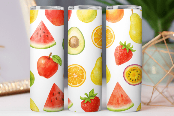 Download Fruit Print 3d Tumbler Wrap Design Png - 3d tumbler Collection