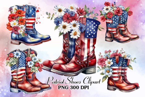 Download Patriot Shoes Flower Sublimation Clipart - Sublimation Collection