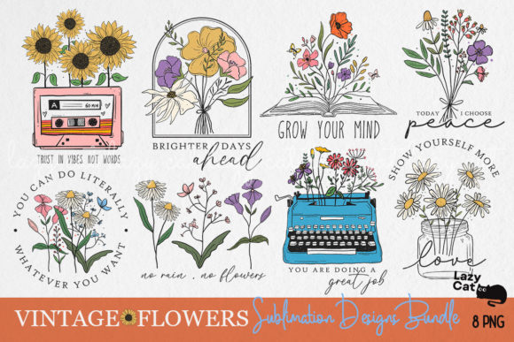 Download Vintage Flowers Sublimation Bundle - Sublimation Collection
