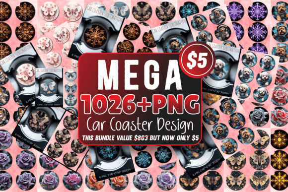 Download Mega Car Coaster Sublimation Design Bundle - Sublimation Collection